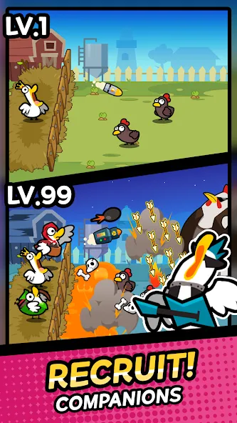 Duck vs Chicken : Idle Defense (Дак против Чикен)  [МОД Много денег] Screenshot 2