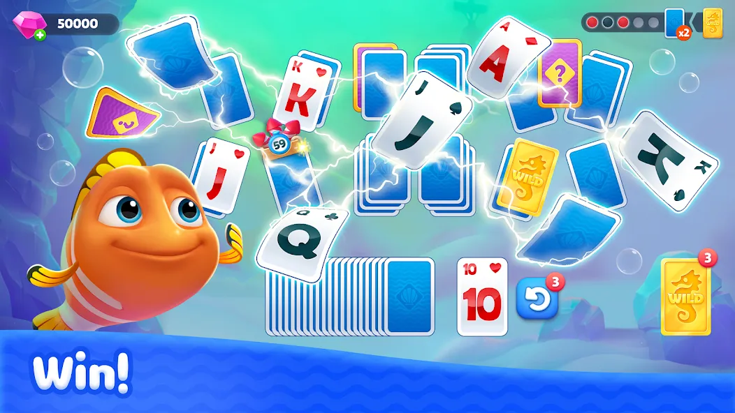 Fishdom Solitaire (Фишдом Солитер)  [МОД Unlimited Money] Screenshot 3