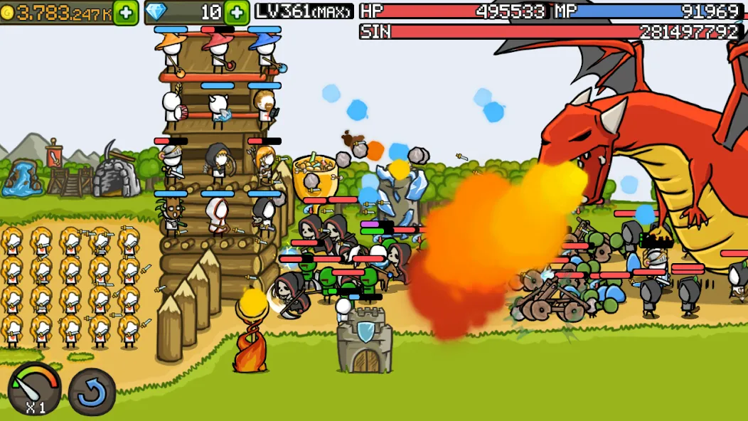 Grow Castle - Tower Defense (Гроу Касл)  [МОД Бесконечные деньги] Screenshot 3