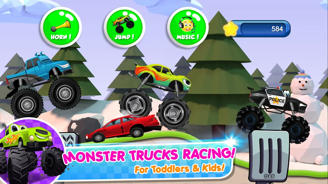 Monster Trucks Game for Kids 2 (Монстр Тракс Игра для Детей 2)  [МОД Меню] Screenshot 1