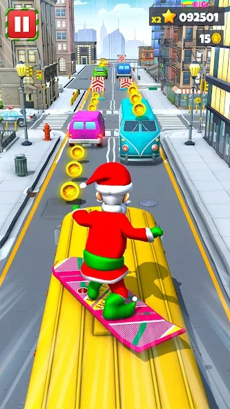 Xmas Santa Surfer Running Game (Ксмас Санта Серфер Раннинг Гейм)  [МОД Меню] Screenshot 1