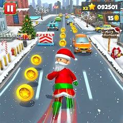 Взломанная Xmas Santa Surfer Running Game (Ксмас Санта Серфер Раннинг Гейм)  [МОД Меню] - полная версия apk на Андроид