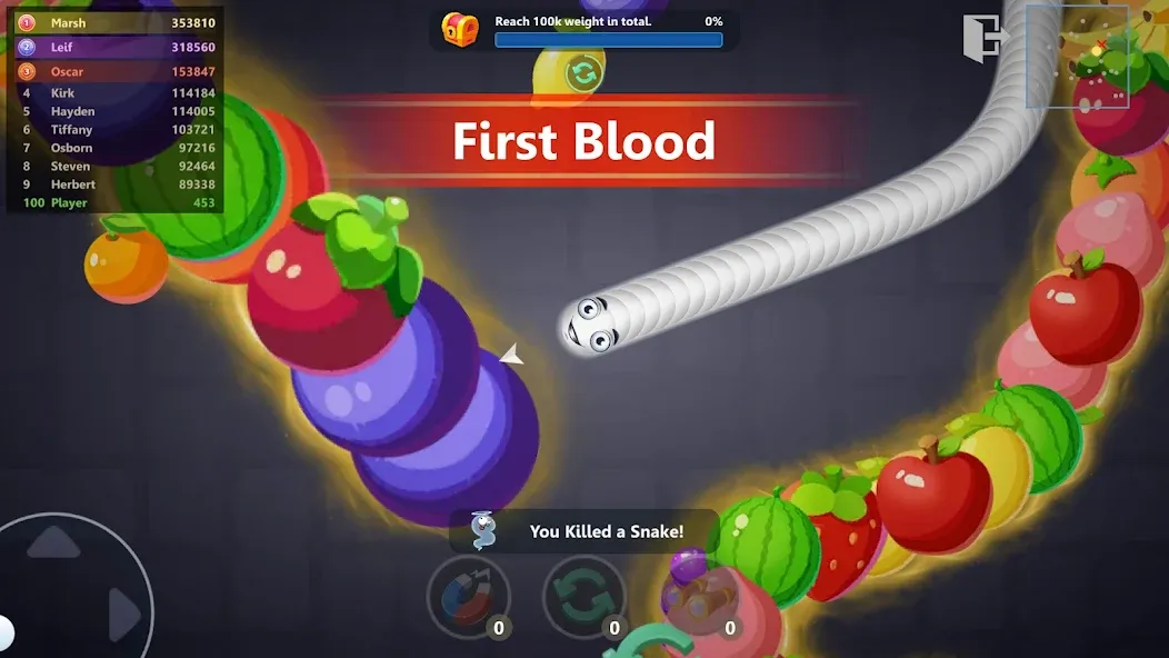 Snake War™ Hungry Worm.io Game (Снейк Вар)  [МОД Много денег] Screenshot 2