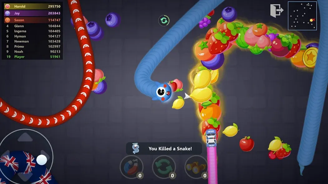 Snake War™ Hungry Worm.io Game (Снейк Вар)  [МОД Много денег] Screenshot 3