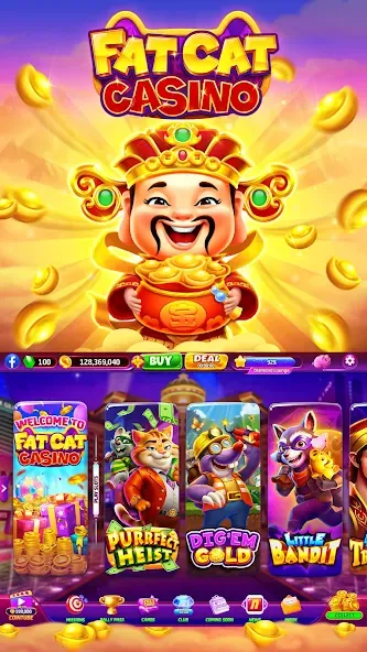 Fat Cat Casino - Slots Game (Фэт Кэт Казино)  [МОД Mega Pack] Screenshot 2