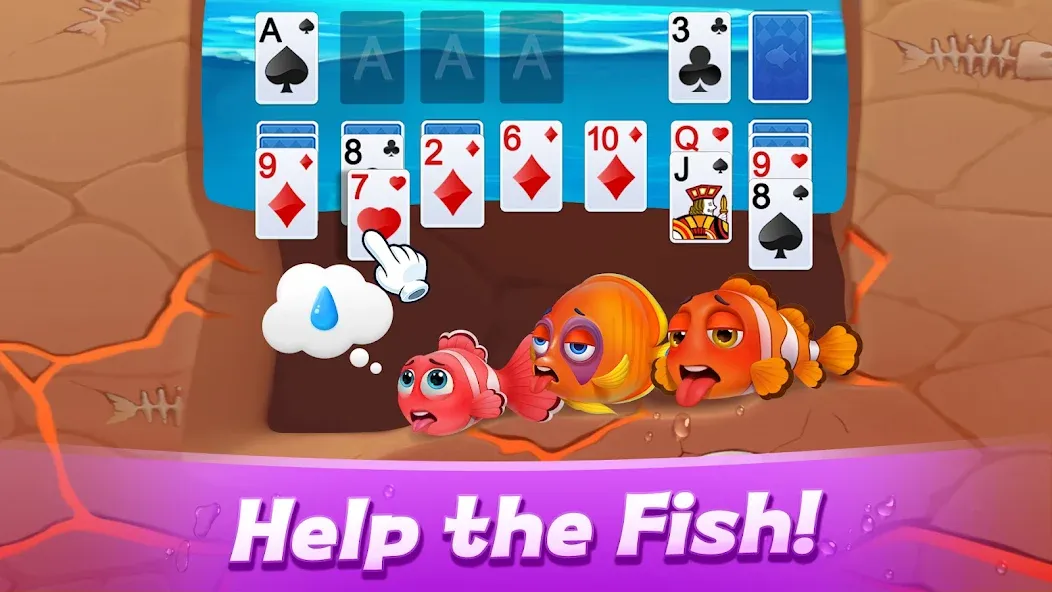 Solitaire 3D Fish  [МОД Бесконечные монеты] Screenshot 1