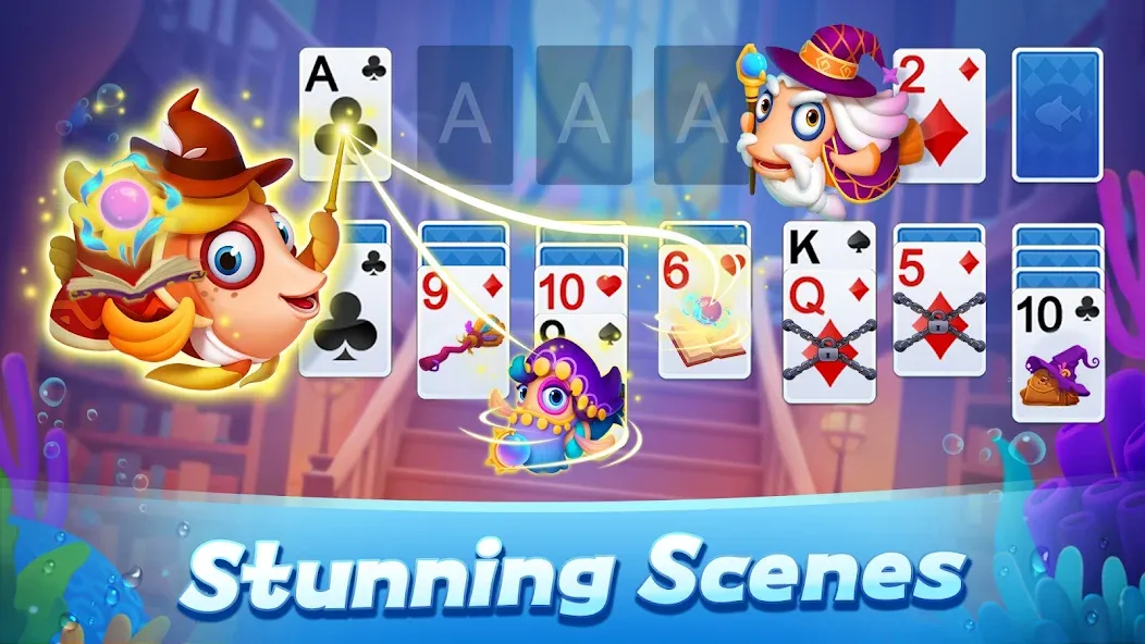 Solitaire 3D Fish  [МОД Бесконечные монеты] Screenshot 3