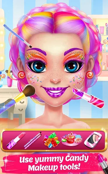 Candy Makeup Beauty Game  [МОД Unlimited Money] Screenshot 2