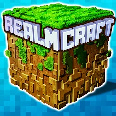 Взломанная Mini Block Craft Realm Craft (РеалмКрафт)  [МОД Много денег] - полная версия apk на Андроид