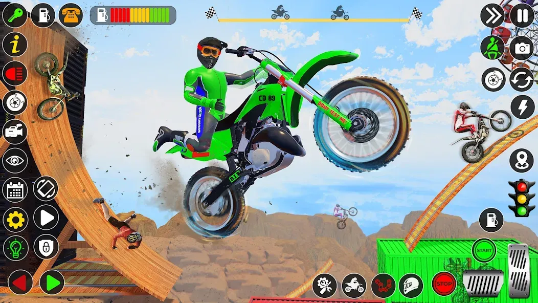 Bike Stunt Games Stunt Bike 3D (Байк стант рэмп игра Байк Джамп)  [МОД Бесконечные монеты] Screenshot 3