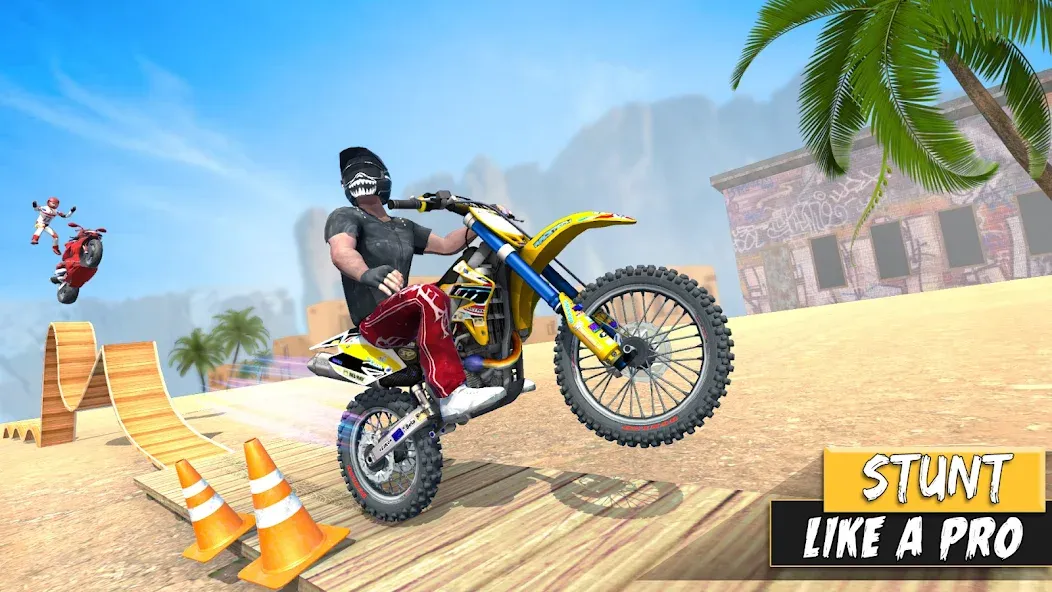 Bike Stunt Games Stunt Bike 3D (Байк стант рэмп игра Байк Джамп)  [МОД Бесконечные монеты] Screenshot 4