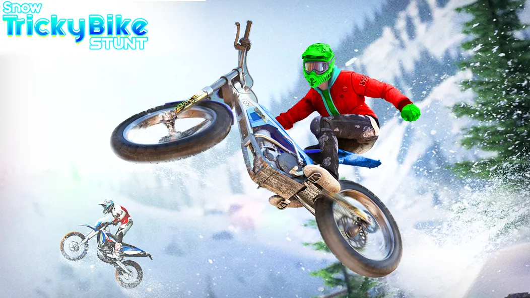 Snow Tricky Bike Stunt Race 3D  [МОД Menu] Screenshot 5