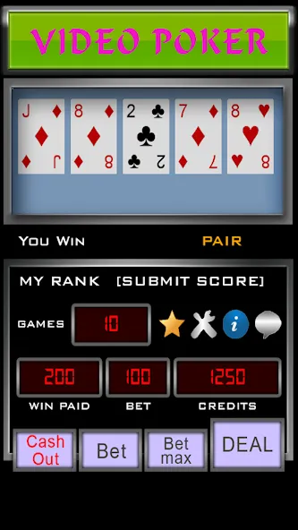 Video Poker (Видео Покер)  [МОД Unlocked] Screenshot 1