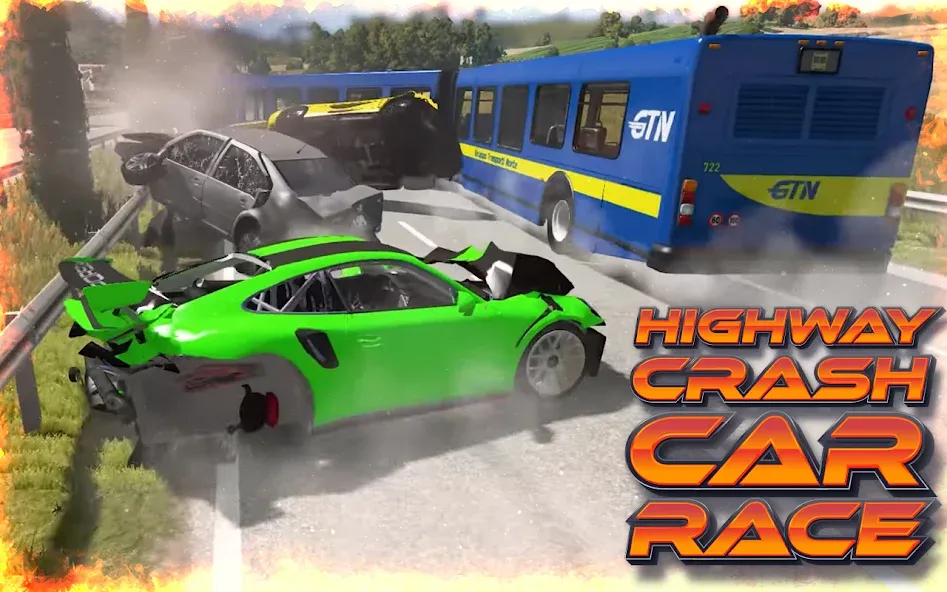 Highway Crash Car Race  [МОД Mega Pack] Screenshot 3