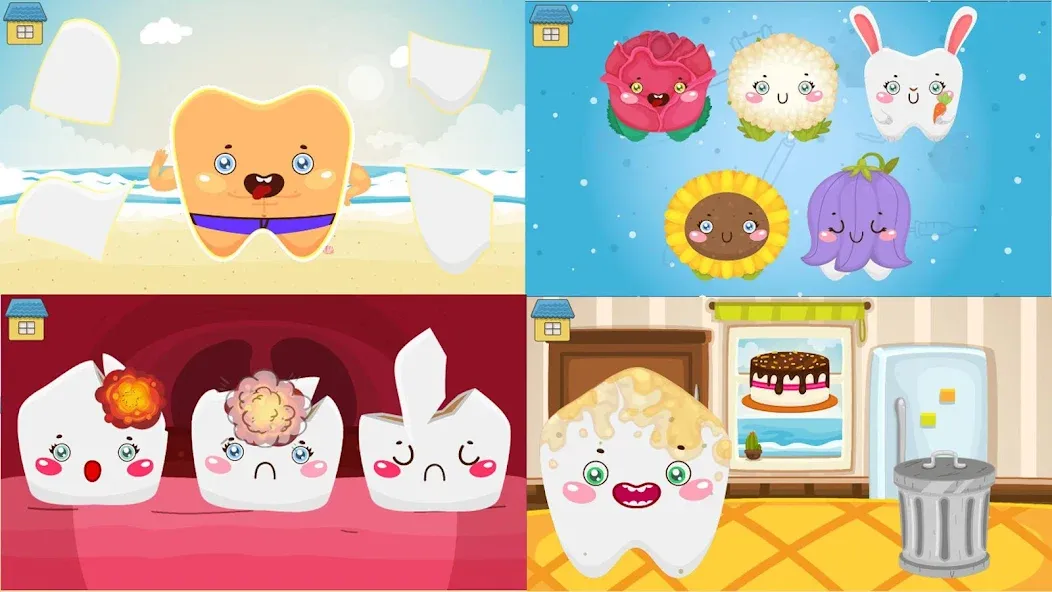 Funny Teeth kids dentist care!  [МОД Unlimited Money] Screenshot 1