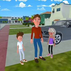 Скачать взлом Super Dad Virtual : Happy Game  [МОД Все открыто] - стабильная версия apk на Андроид