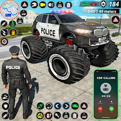 Взломанная Police Monster Truck Car Games  [МОД Unlocked] - полная версия apk на Андроид