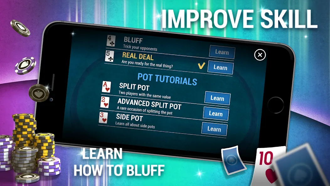 Learn How To Play Texas Poker  [МОД Unlimited Money] Screenshot 4