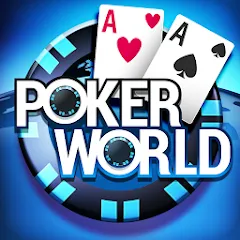 Взломанная Poker World, Offline TX Holdem (Покер Ворлд)  [МОД Бесконечные монеты] - полная версия apk на Андроид