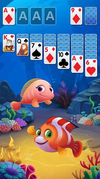 Solitaire Fish Klondike Card (Солитер Карточная игра Клондайк Фиш)  [МОД Много монет] Screenshot 1