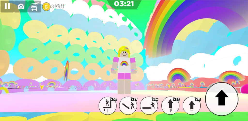 Rainbow Parkour sweet Girl (Рейнбоу Паркур милая девушка)  [МОД Menu] Screenshot 5