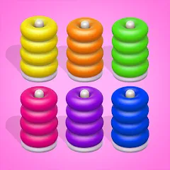 Скачать взломанную Color Sort 3D — Hoop Stack  [МОД Бесконечные монеты] - стабильная версия apk на Андроид
