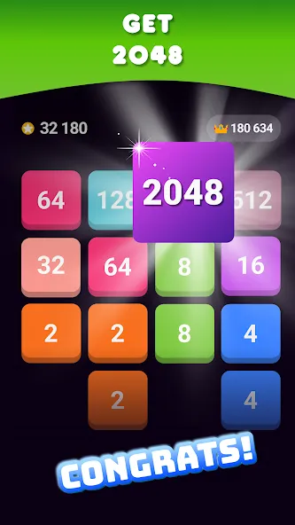 2048: Puzzle Game! Merge Block (Две тысячи сорок восемь)  [МОД Все открыто] Screenshot 2