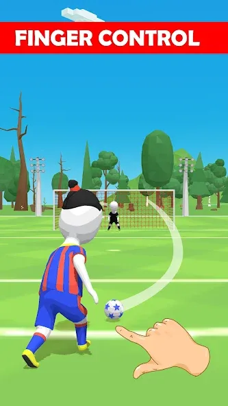 Stickman Freekick: Soccer game  [МОД Бесконечные монеты] Screenshot 1