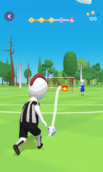 Stickman Freekick: Soccer game  [МОД Бесконечные монеты] Screenshot 5