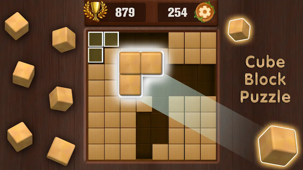 Wooden Cube Block Puzzle (Деревянный кубик головоломка)  [МОД Меню] Screenshot 1