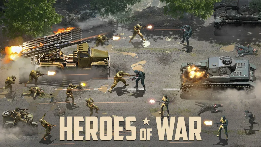 Heroes of War: Idle army game (Герои войны)  [МОД Все открыто] Screenshot 1