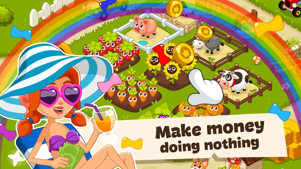 Idle Farm Game Offline Clicker  [МОД Много денег] Screenshot 3