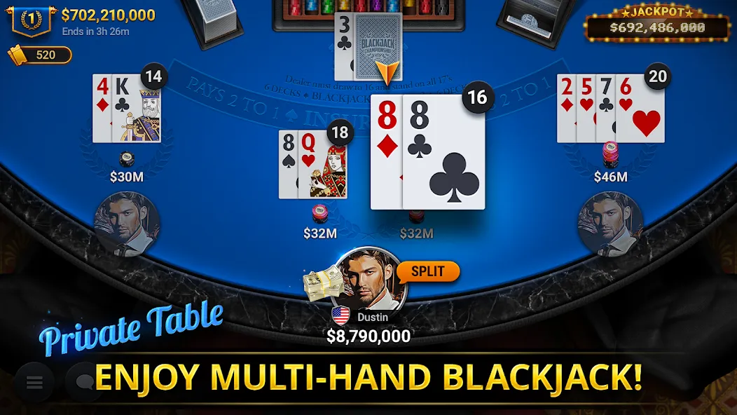 Blackjack Championship (Блэкджек Чемпионат)  [МОД Много денег] Screenshot 5