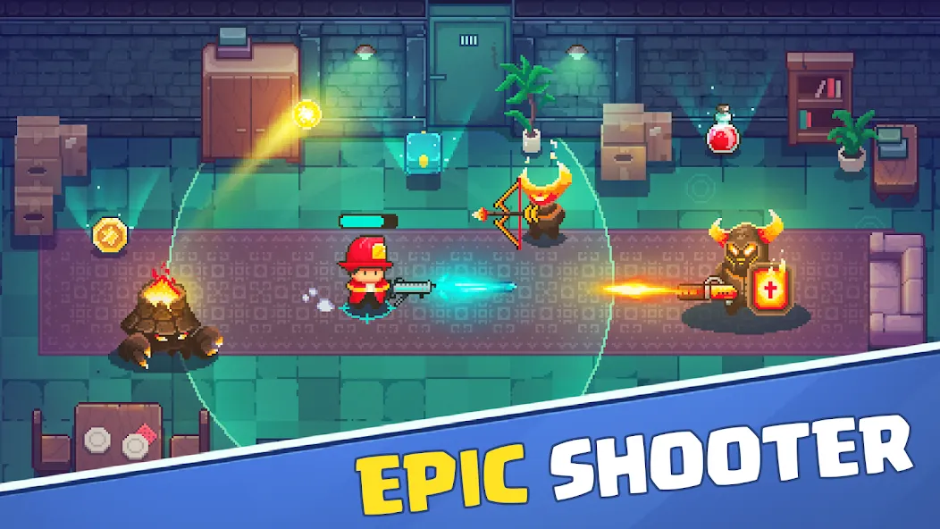 Firefighter: pixel shooter  [МОД Бесконечные деньги] Screenshot 1