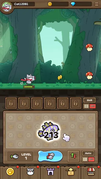 Cat Hero : Idle RPG (Кэт Хиро)  [МОД Много денег] Screenshot 1