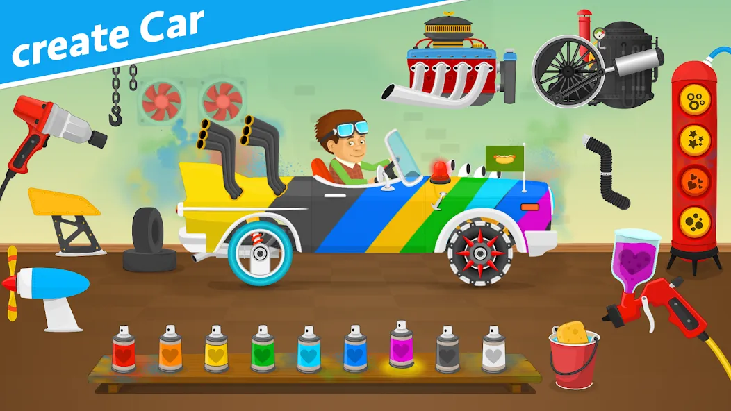 Racing car games for kids 2-5  [МОД Меню] Screenshot 2