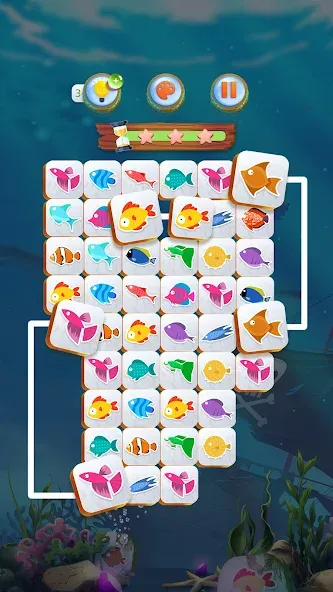 Mahjong Connect Fish World (Мацзян Коннект Рыбный Мир)  [МОД Бесконечные монеты] Screenshot 1