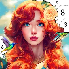 Взломанная Girls Paint by Number Coloring (Девочки раскрашивают по номерам)  [МОД Много денег] - последняя версия apk на Андроид