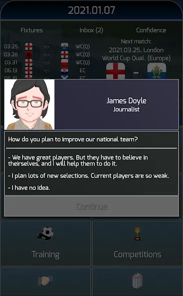 True Football National Manager (Тру Футбол Национальный Менеджер)  [МОД Все открыто] Screenshot 2