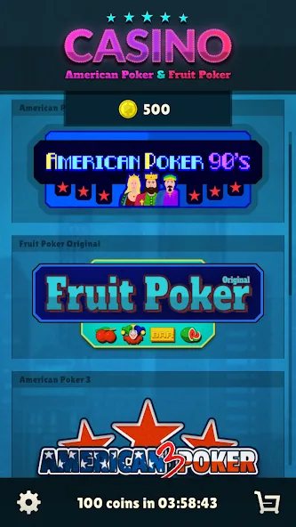 American Poker 90's Casino  [МОД Много монет] Screenshot 1