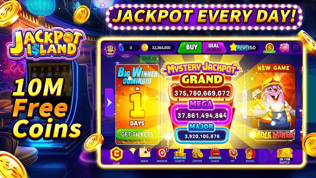 Jackpot Island - Slots Machine (Джекпот Айленд)  [МОД Unlocked] Screenshot 1