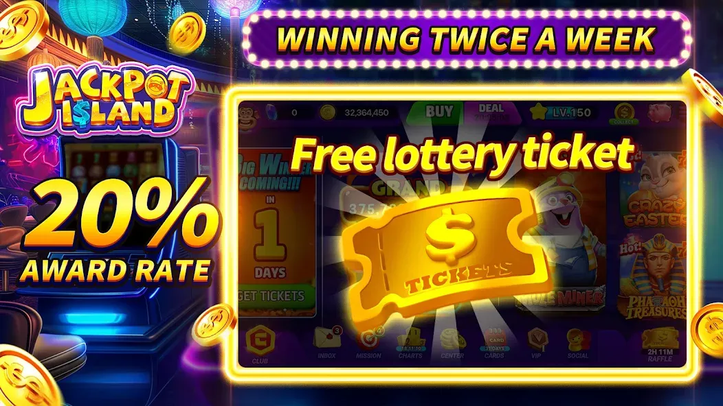 Jackpot Island - Slots Machine (Джекпот Айленд)  [МОД Unlocked] Screenshot 2