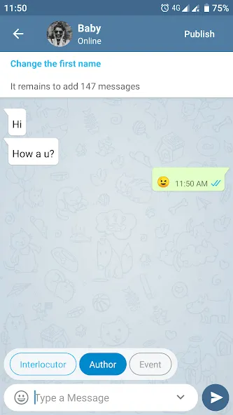 Fake Chat Messenger — TeleFake  [МОД Unlimited Money] Screenshot 4