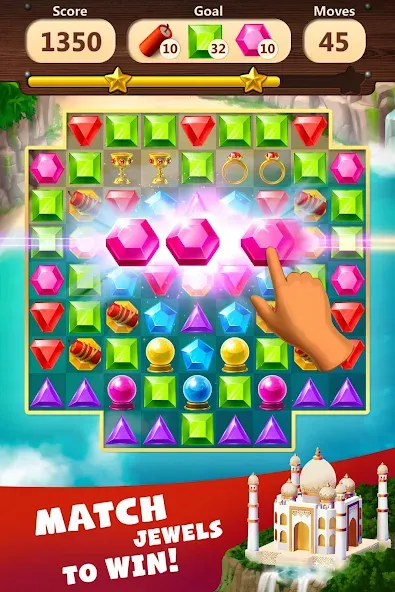 Jewels Planet - Match 3 Puzzle  [МОД Menu] Screenshot 1