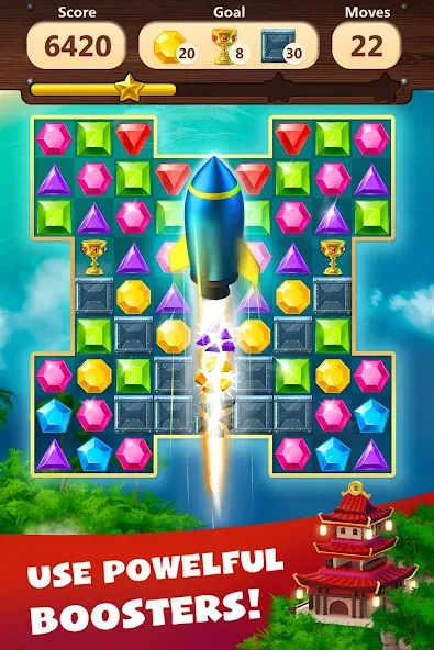 Jewels Planet - Match 3 Puzzle  [МОД Menu] Screenshot 4