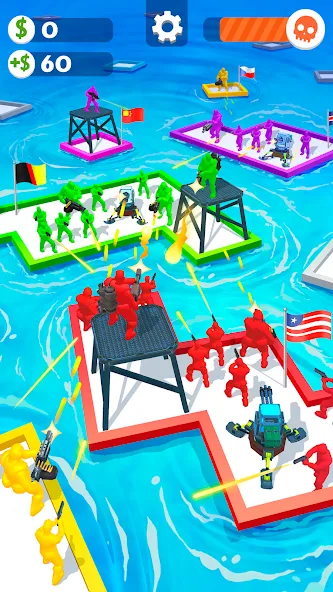 War of Rafts: Crazy Sea Battle (Война плотов)  [МОД Много денег] Screenshot 1