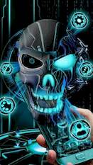  Neon Tech Evil Skull 3D Theme   - AD-Free