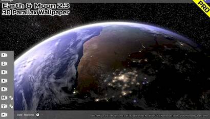  Earth & Moon in HD Gyro 3D PRO Parallax Wallpaper   - Full