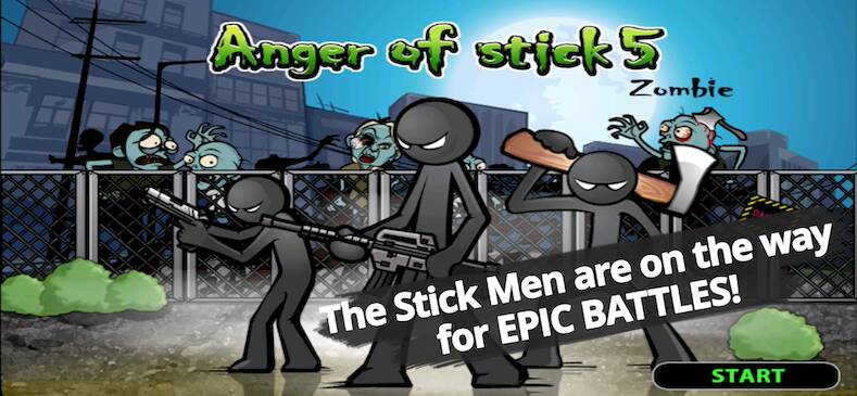 Взломанная Anger of stick 5 : zombie на Андроид - Много монет бесплатно
