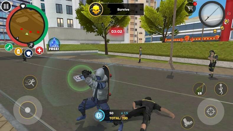 Взломанная Rope Hero: Mafia City Wars на Андроид - Открытые покупки бесплатно